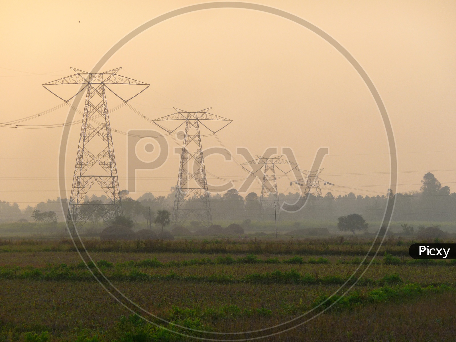 High Tension Wires in Agriculture Fields