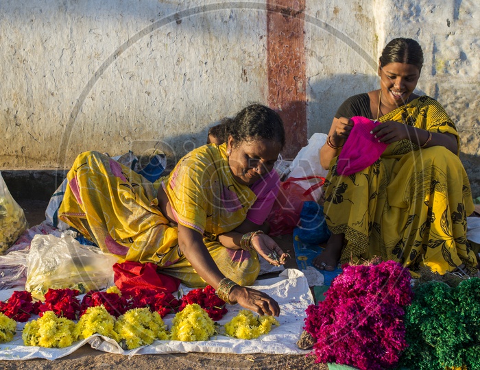 Happy Female Vendors at Gudimalkapur Flower Market