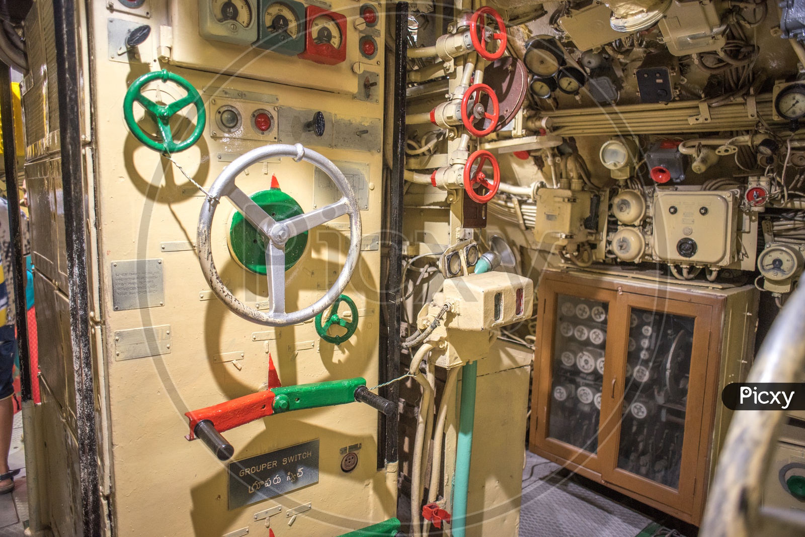 engine room in INS Kursura Submarine Museum