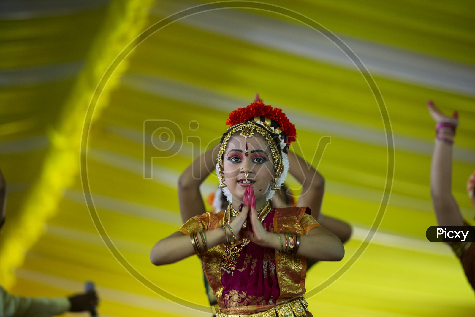 A young Kuchipudi Dancer on Stage, Mahanadu.