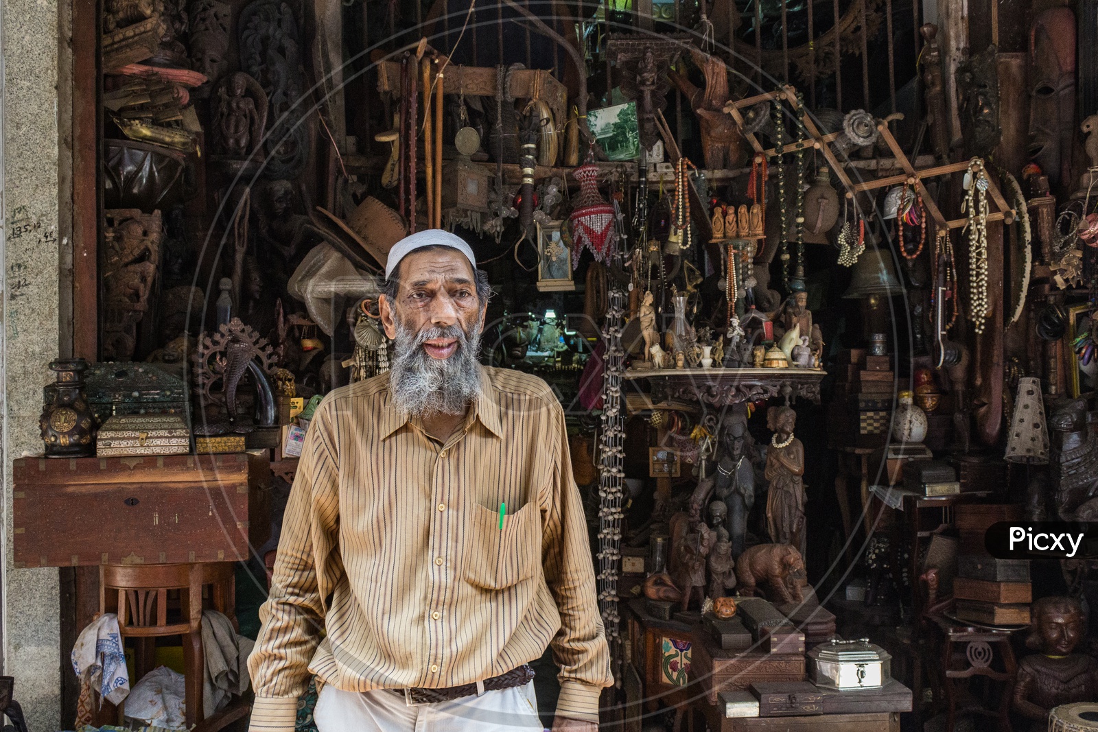 An antique shop owner