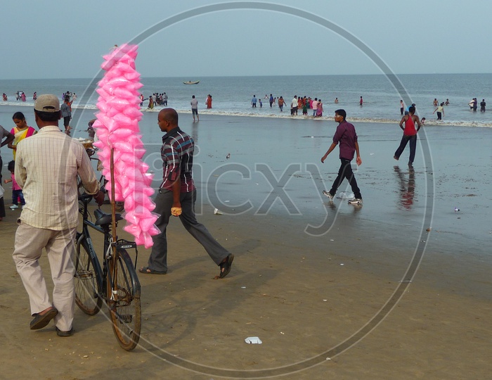 Cotton Candy Seller at beach