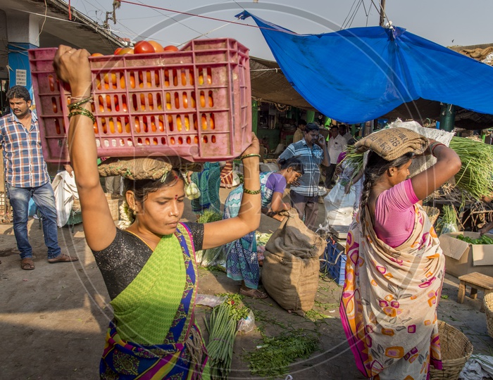 Female worker in Monda Market Hyderabad