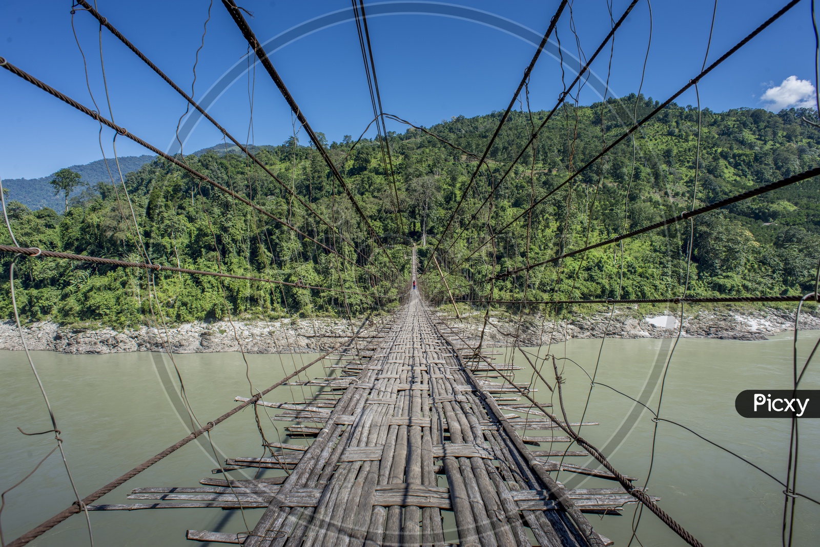 Aalo to Pasighat, Suspension Bridge Pangin, Siang River, Arunachal Pradesh