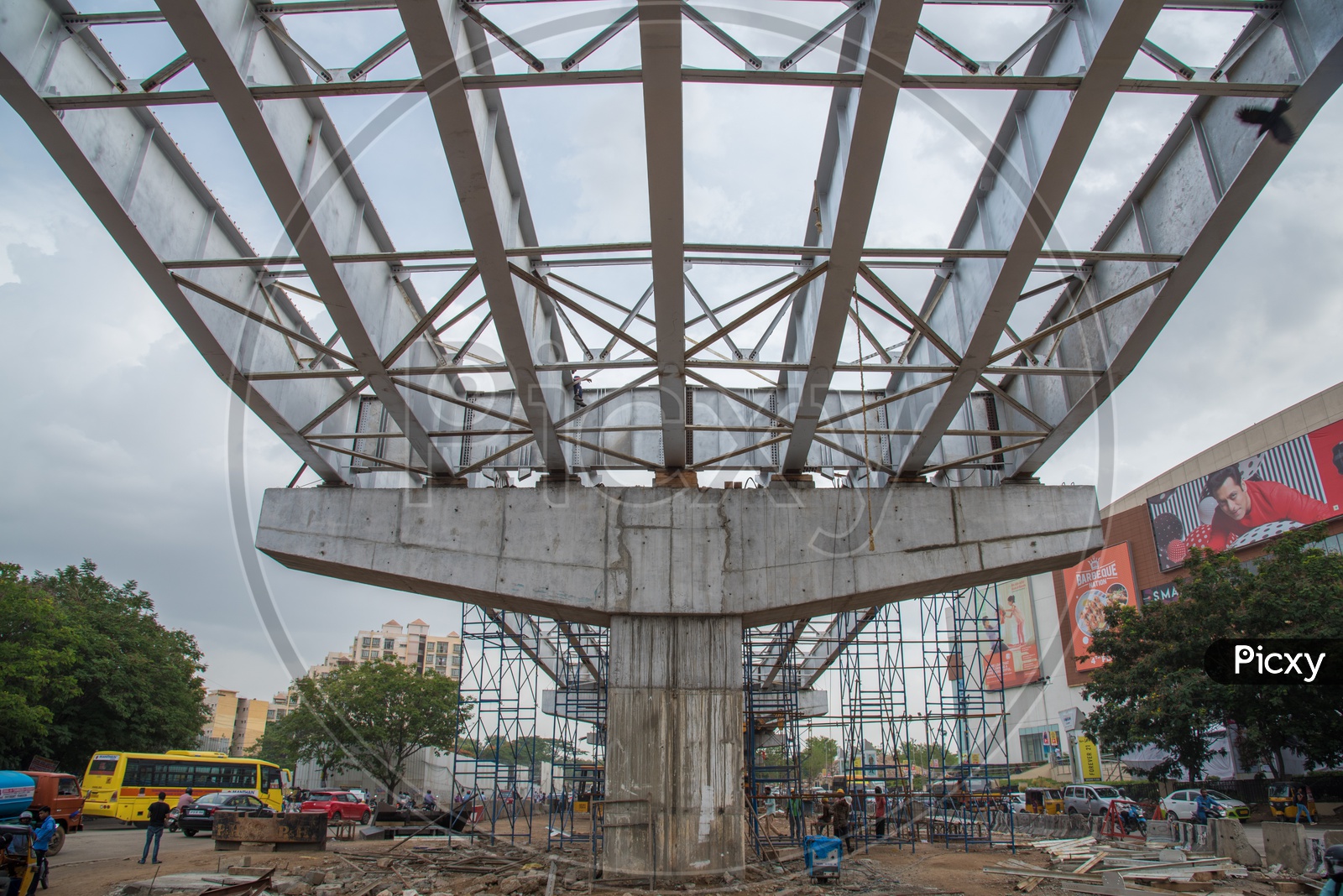 Flyover Construction at Forum Sujana Mall Circle, Kukatpally Housing Board,KPBH, Hyderabad.