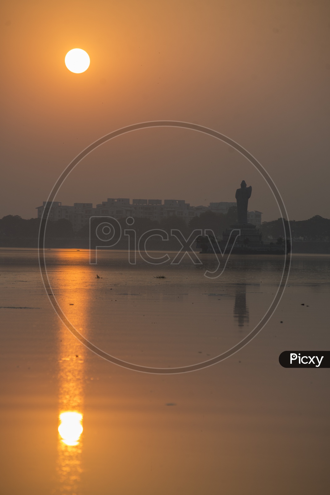 Sunset at Hussain Sagar Lake, Hyderabad