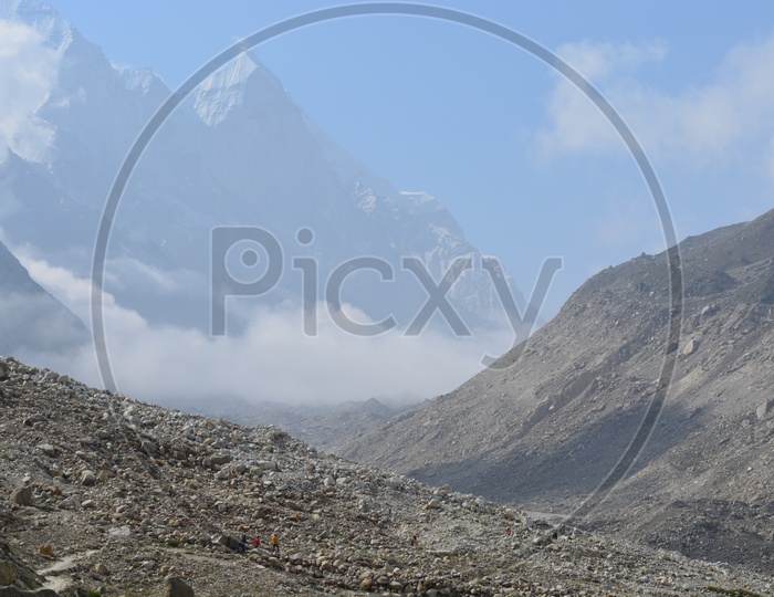 Bhagirathi Peaks as seen from the trek to Gaumukh