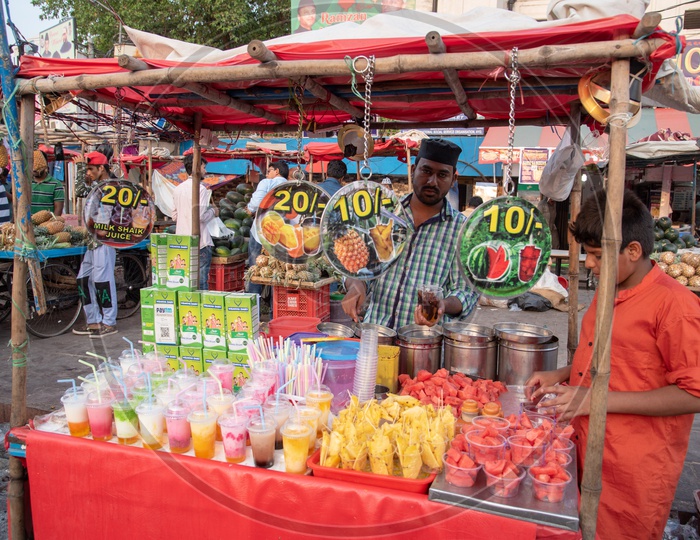 Fruits & Fruit Drinks for sale for breaking fast during Ramadan