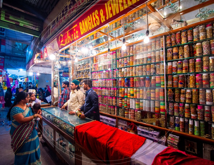 Bangle Store in streets of Laad Bazaar
