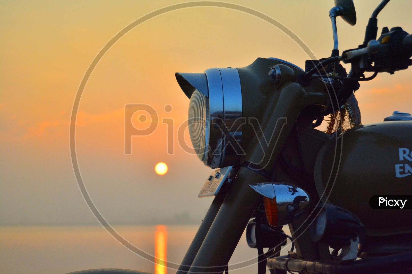 Sunrise with royal Enfield