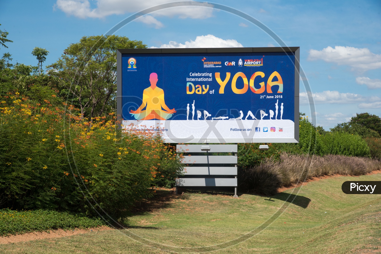 Yoga Day Hoarding at RGIA