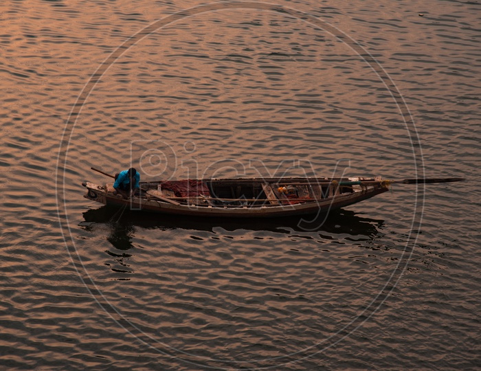 Fishing in River Krishna,Vijayawada.