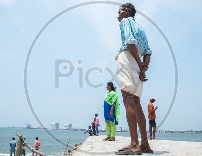 People at Fort Kochi Beach,Kerala.