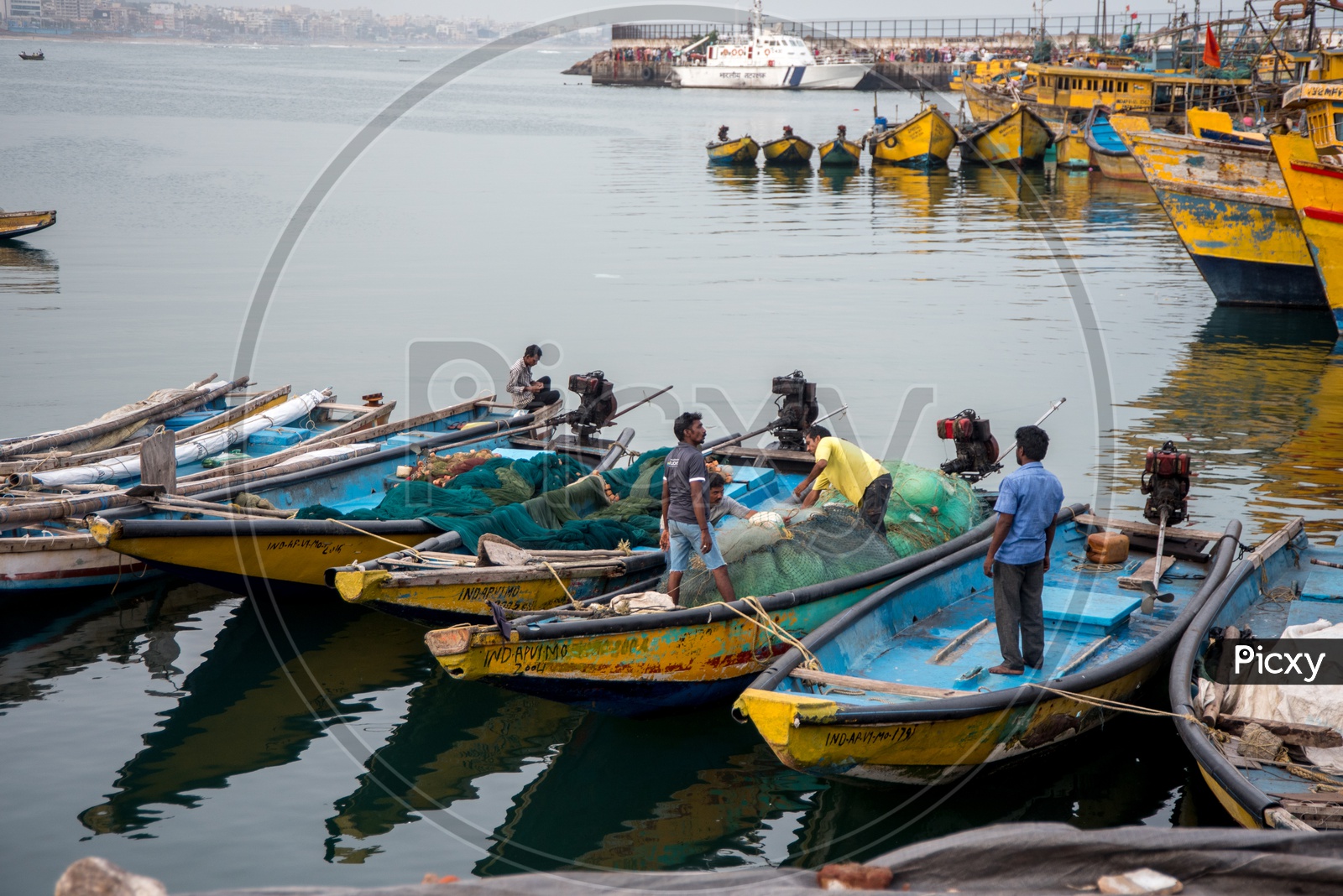 fishermen in the harbour