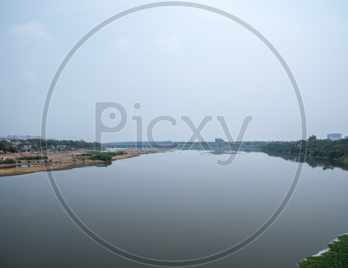 Adyar River..seen from the Sub Urban Railway Bridge. Chennai