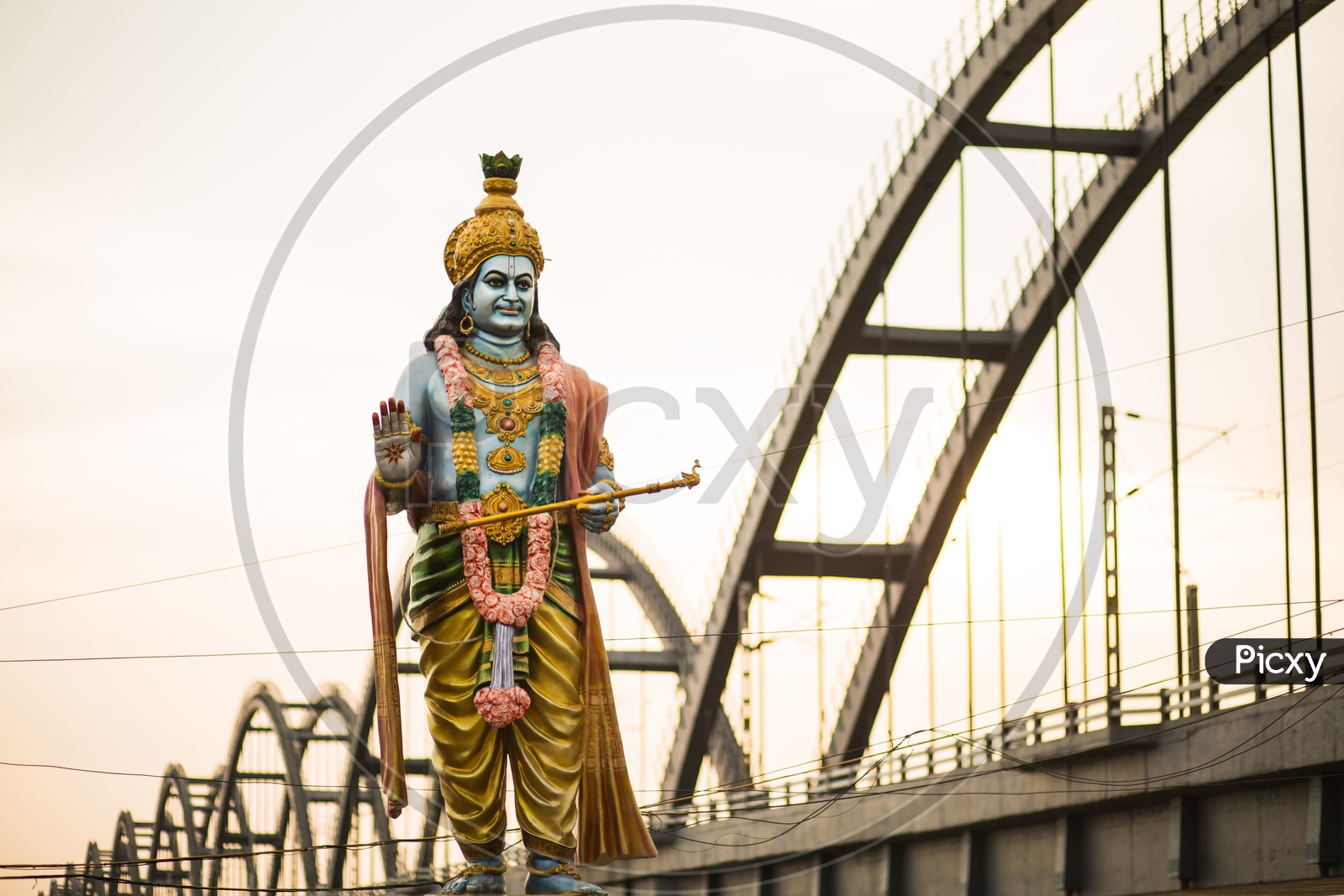 Statue on the banks of river godavari