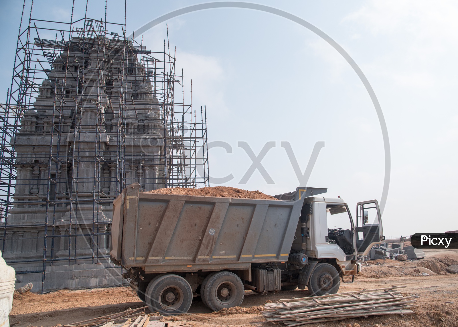 Work in progress at Yadagiri Narasimha Swamy Temple