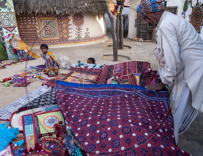 Bed Sheets in Ludiya Village, Kutch