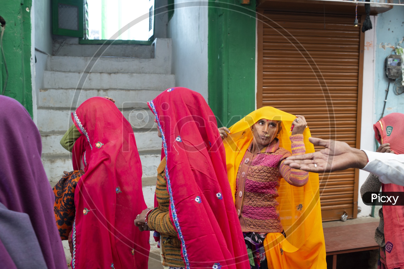Rajasthani Women walking on Pushkar Streets