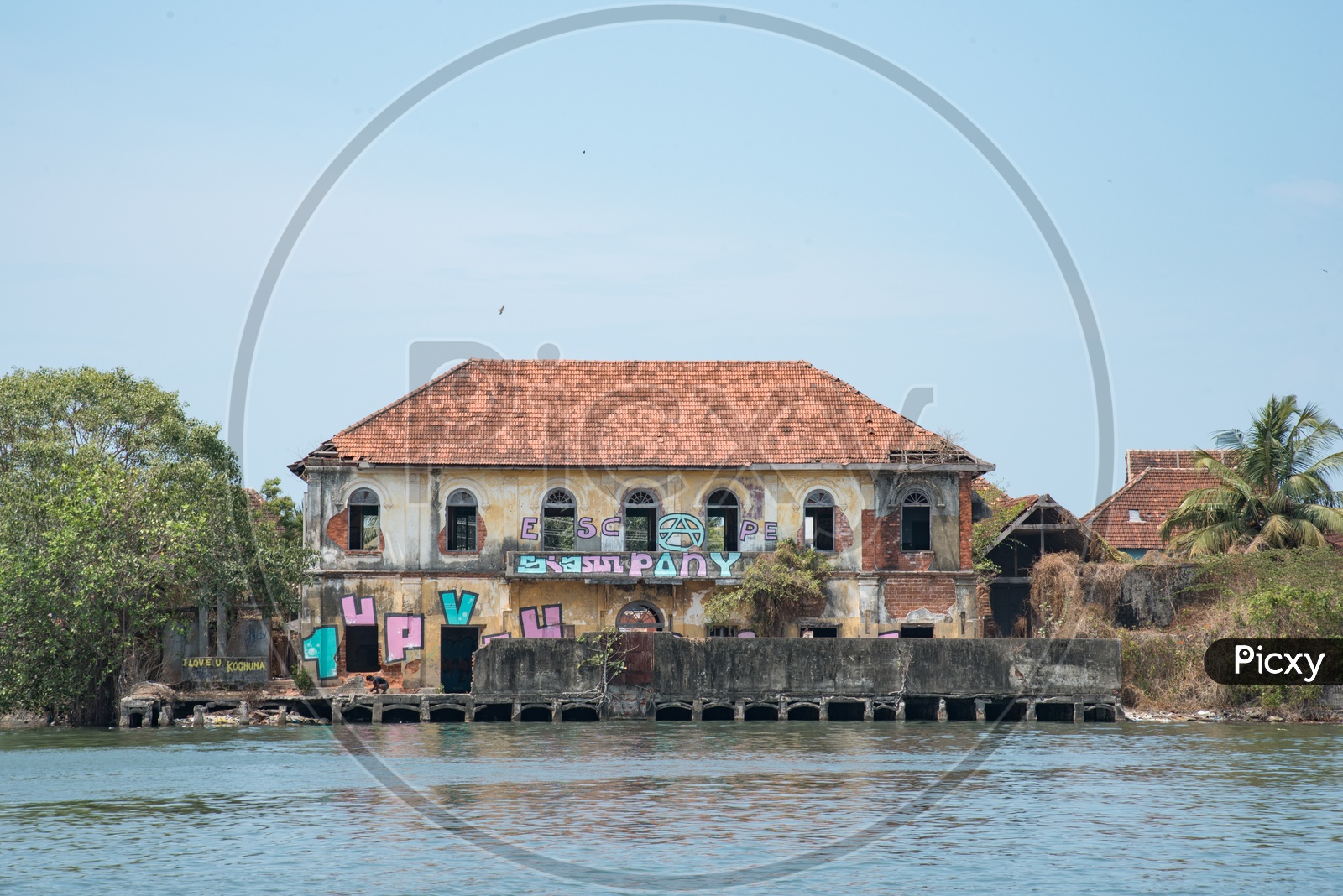 An abandoned place in Mattancherry covere with Graffiti Art, Kochi