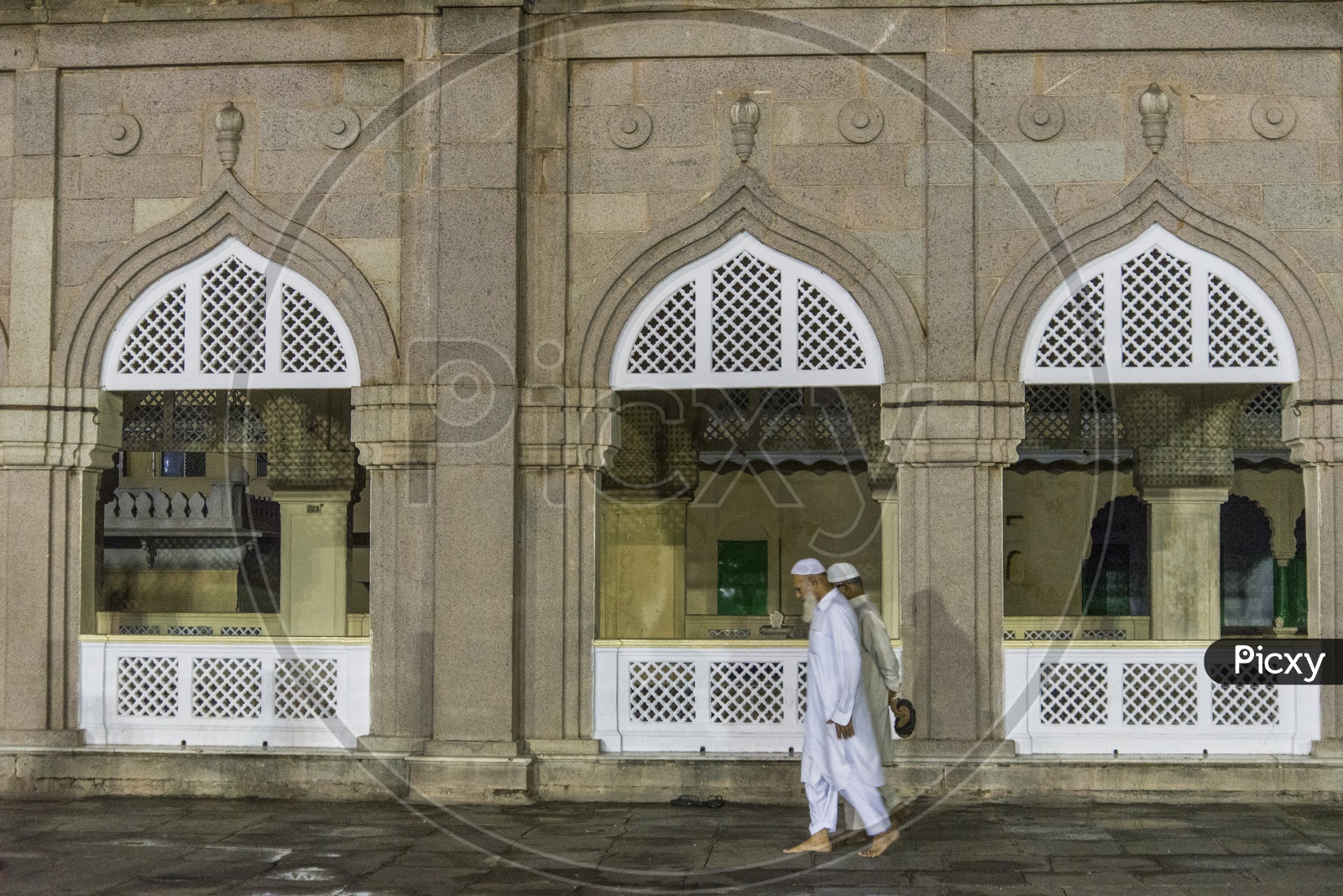 Old Muslim Man in Mecca Masjid, Hyderabad