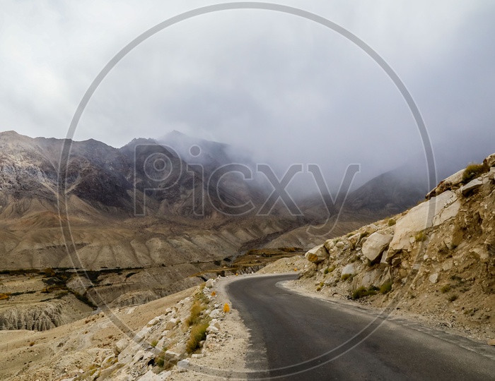 Roads leading into the Mountains of Leh-Ladakh.