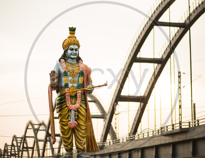 Statue on the banks of river godavari