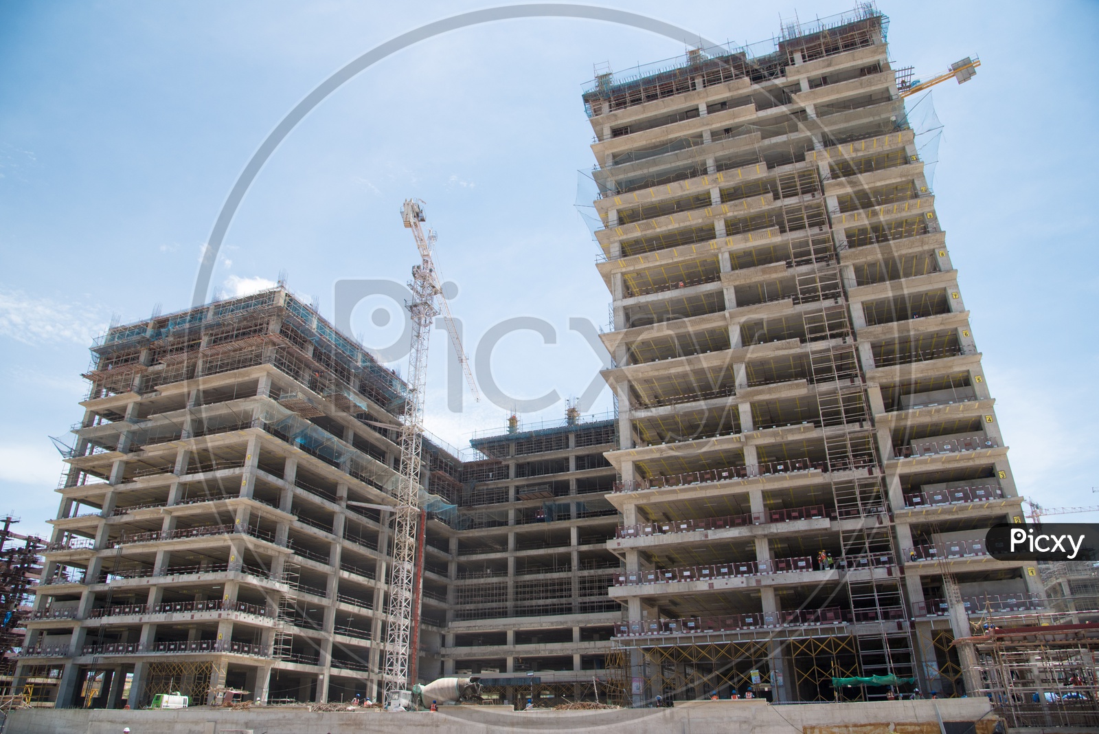 Construction in full boom at Knowledge City IT Park, Gachibowli