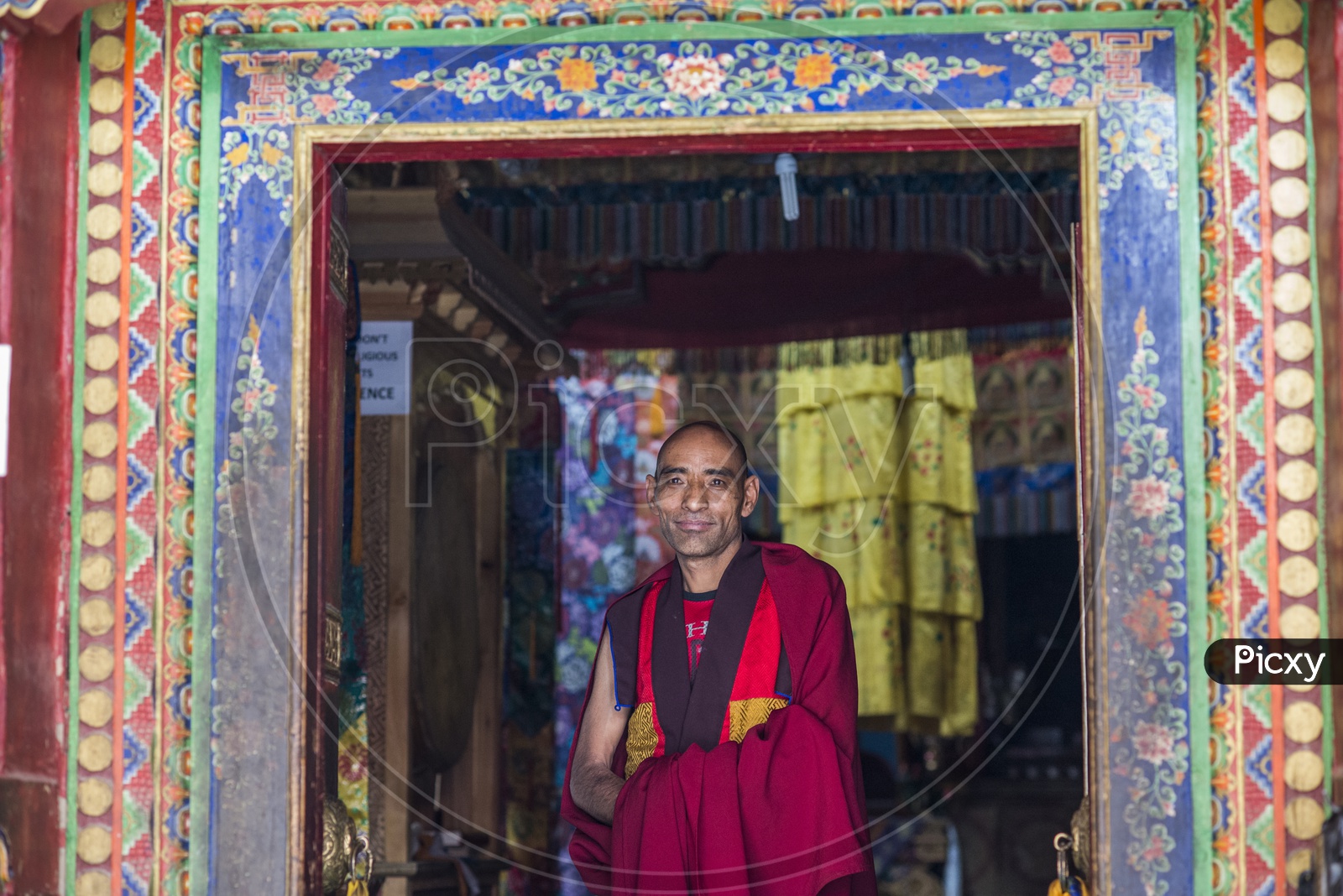 Happy Buddhist Monk at Lamayuru Monastery, Ladakh