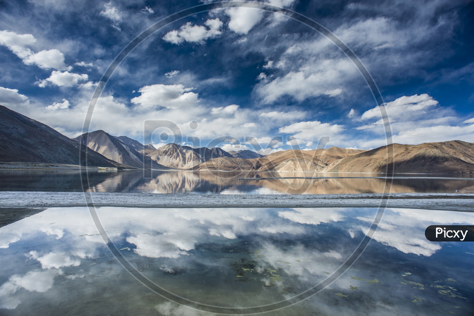 Reflections of Pangong Lake, Ladakh