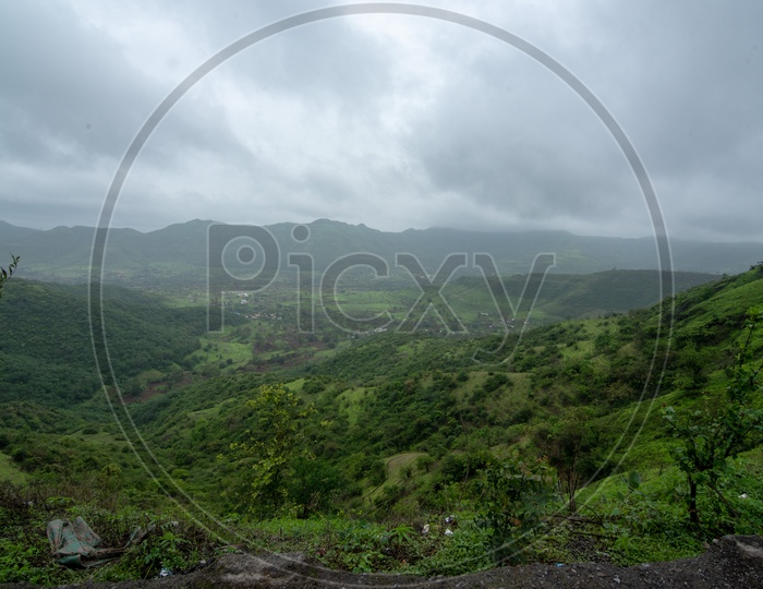 View from top of Sinhagad Fort, Pune