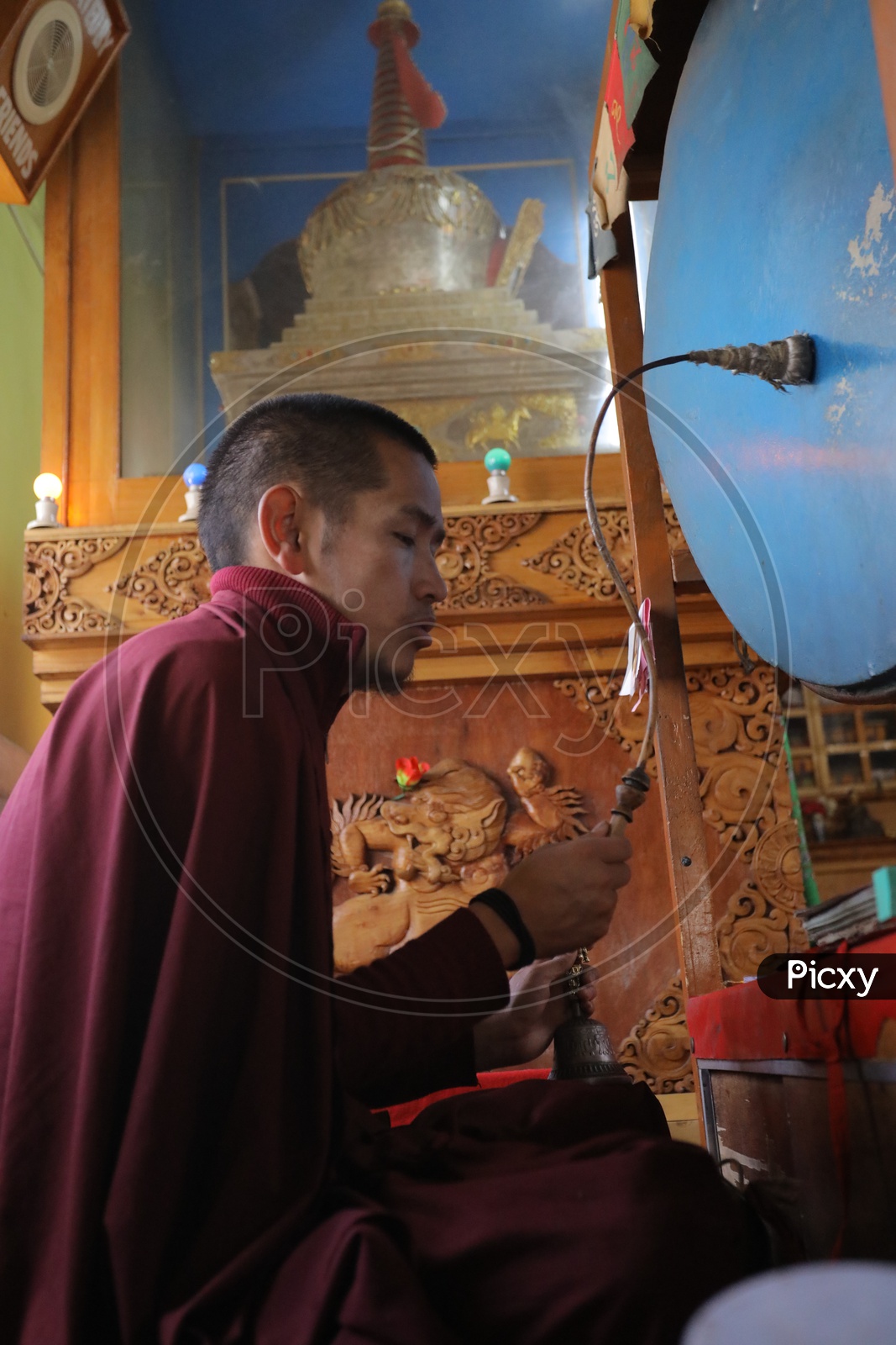 Buddhist Monk at Thikse Monastery