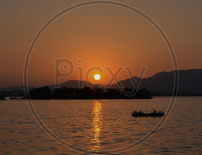 Sunset at Ana Sagar Lake