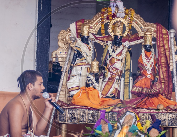 Hindu Priest in Sitarambagh Temple, Hyderabad