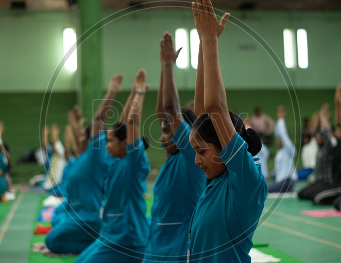 Nurses Practicing Ypga, International Yoga Day, 2018