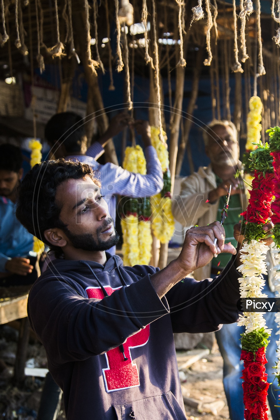 Flower Vendor at Gudimalkapur Flower Market