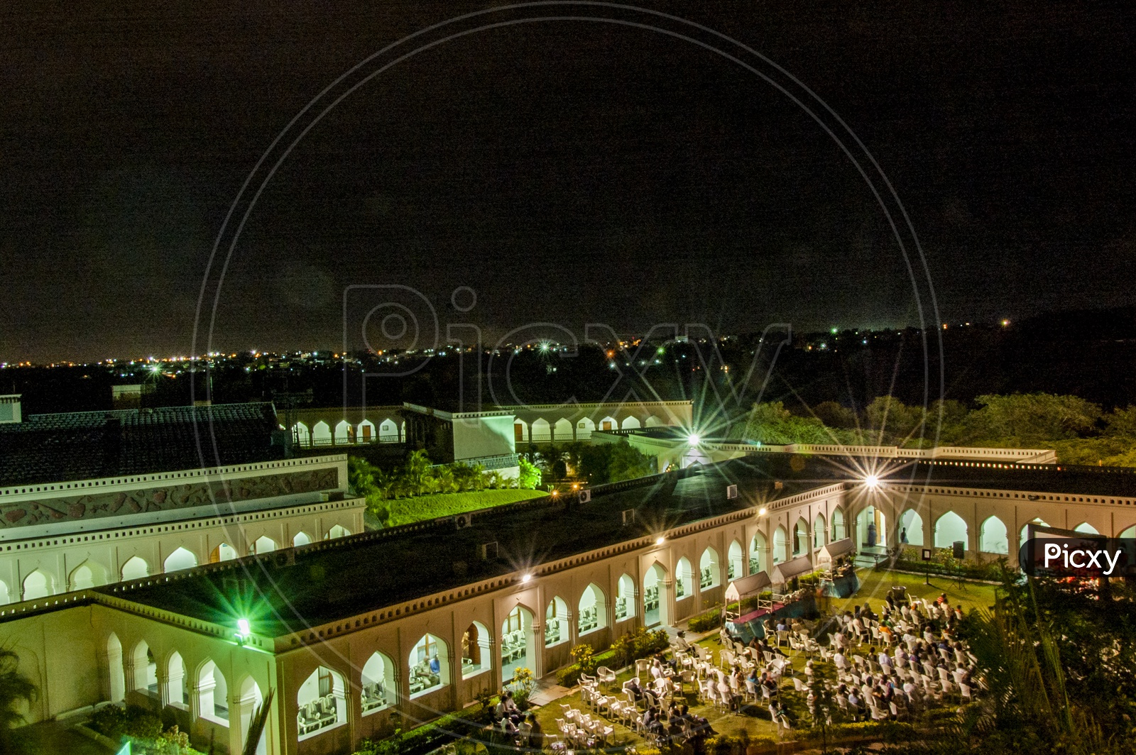 Night View of Taramati Baradari, Hyderabad
