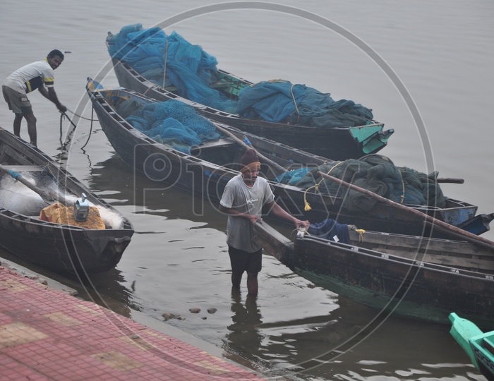 Fisherman Boats on Godavari River