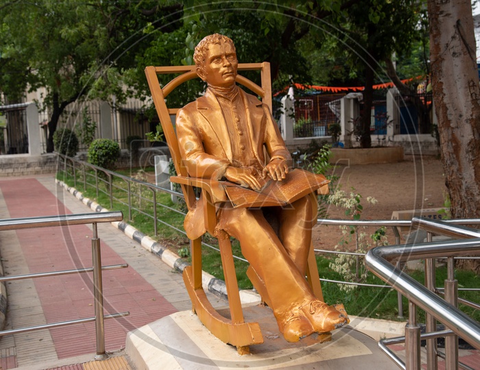 Sir Louis Brailles Statue at a Park in Hyderabad