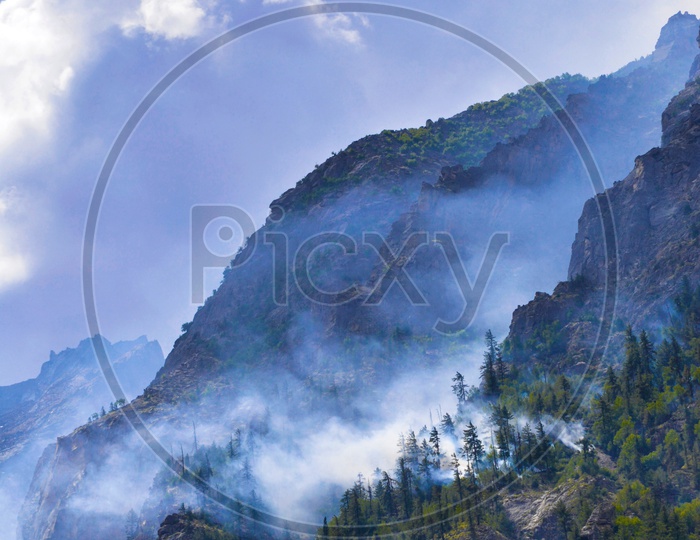 Misty mountains of Gangotri