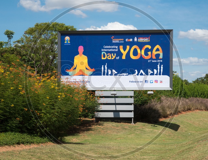 Yoga Day Hoarding at RGIA