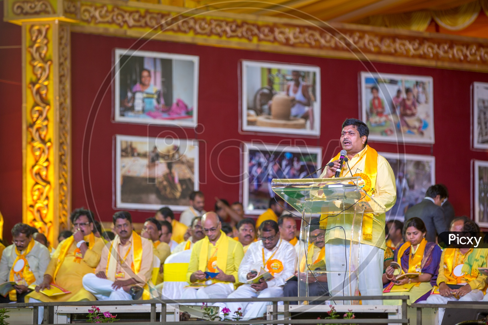 TDP Party Leaders on Mahanadu Stage.