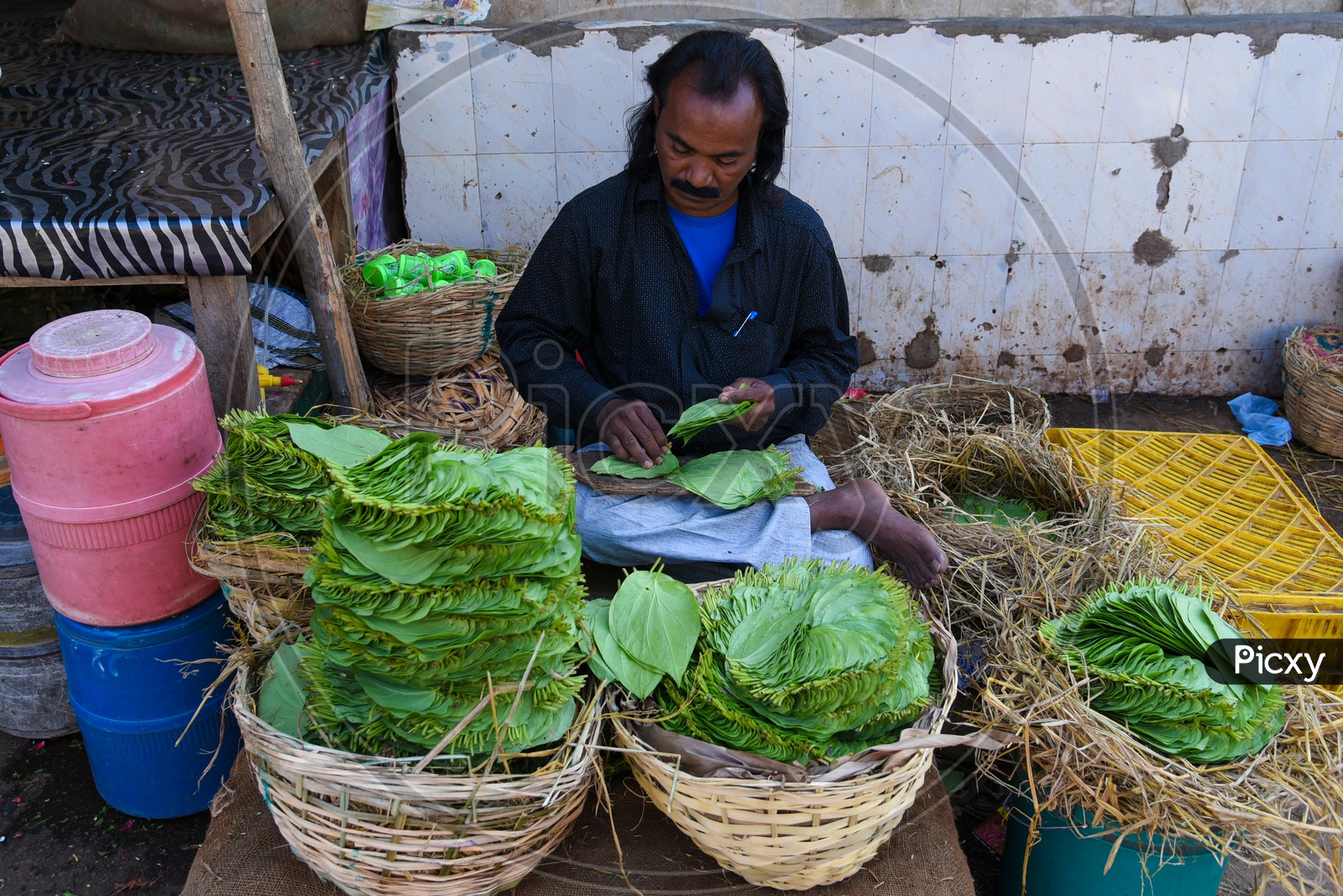 Vendor selling beetle leaves