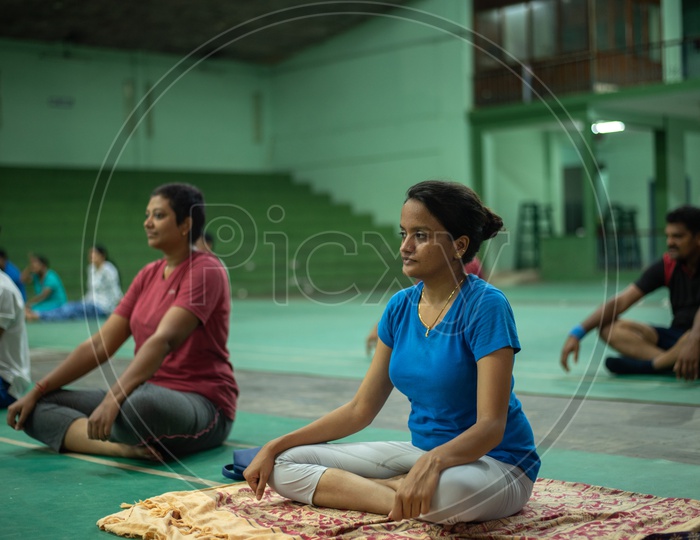A woman practising Yoga, International Yoga Day, 2018