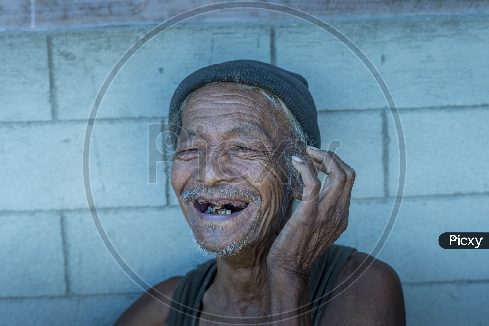 Smiling old man in Apatani Tribes, HongVillage, Ziro