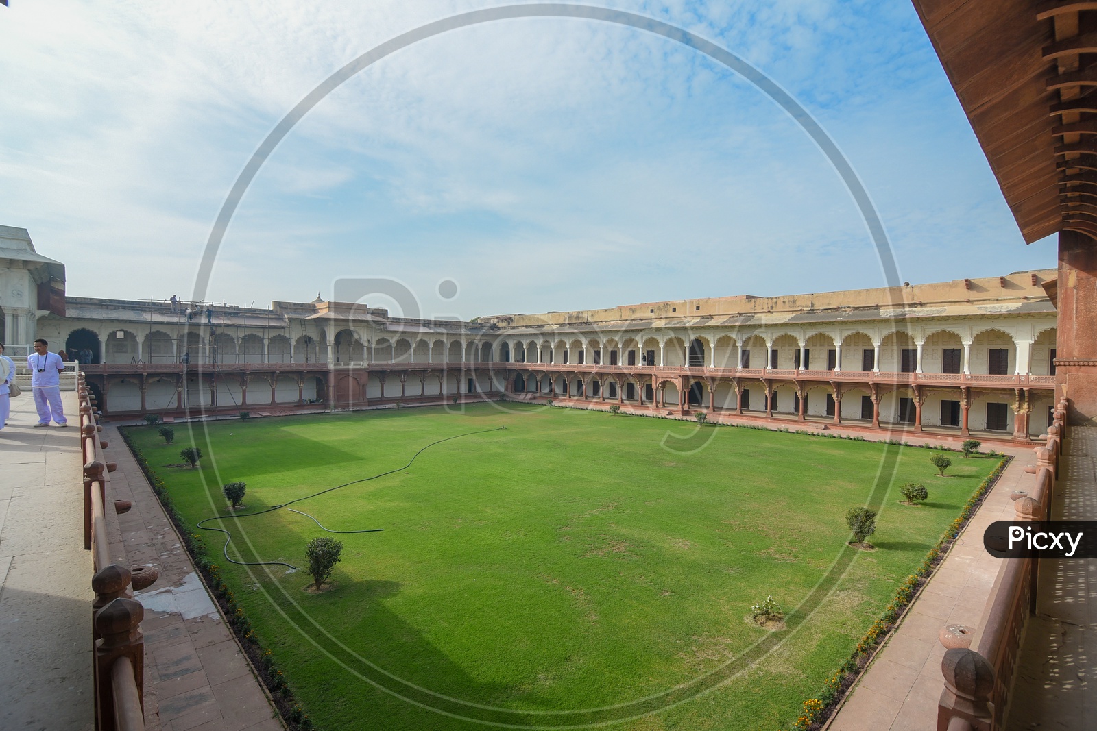 Wide View of interior of Agra Fort