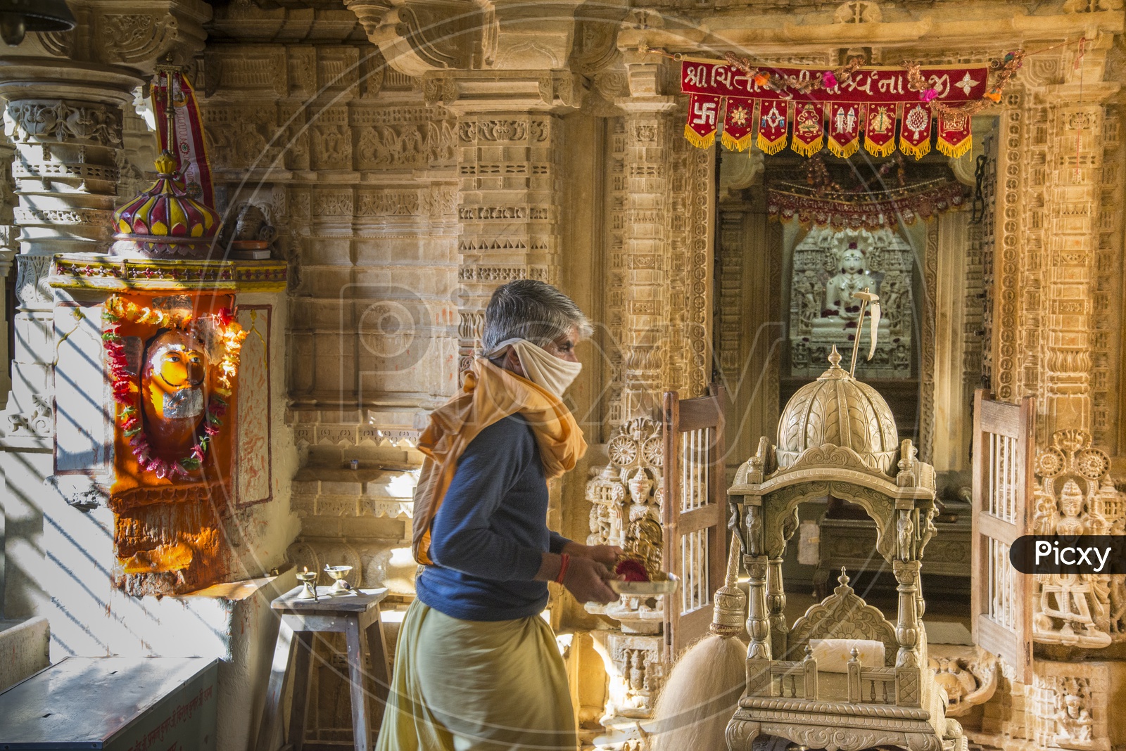 Hindu Priest in Jain Temple, Jaisalmer