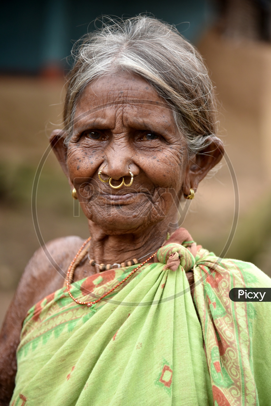 Smiling Old Tribal Woman in Araku Valley