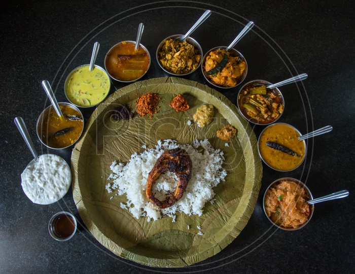 South Indian Meal with Fish