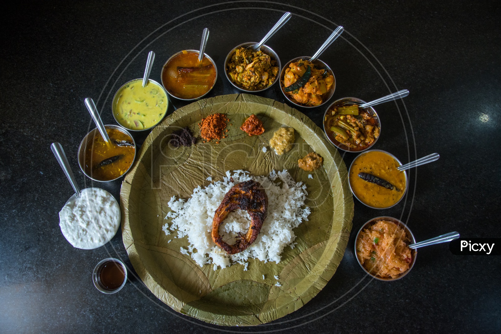 South Indian Meal with Fish